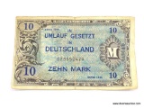 1944 GERMAN 10 MARK MILITARY NOTE