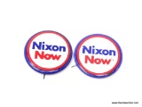 NIXON - NOW POLITICAL BUTTONS (2 PCS)