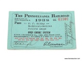 1938 PENNSYLVANIA RAILROAD PASS