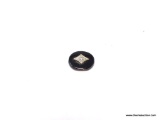 3.03 CT OVAL BLACK ONYX & 14K WITH ACCENT DIAMOND. MEASURES 12 X 10