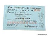 1940 PENNSYLVANIA RAILROAD PASS
