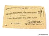 1939 SEARS AND ROEBUCK CO. 1 CENT PAYMENT
