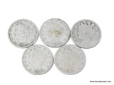 5 ASSORTED LIBERTY NICKELS