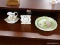 LOT OF ASSORTED LEFTON CHINA; THIS LOT INCLUDES 5 TOTAL PIECES TO INCLUDES: A GREEN SAUCER WITH ROSE