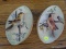 VINTAGE TILSO CERAMIC WALL PLAQUES; TOTAL OF 2, OVAL IN SHAPE, ONE IS GOLD FINCH BIRD, OTHER IS
