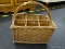 RECTANGULAR BASKET; RECTANGULAR WOODEN BASKET WITH DIVIDERS, THE INSIDE IS SEPARATED INTO SIX SQUARE