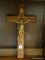 VINTAGE CRUCIFIX; THIS PIECE DEPICTS JESUS NAILED TO THE CROSS AND 