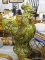 LARGE ROOSTER STATUE; GREEN HIGHLY DETAILED ROOSTER STATUE. MEASURES 15 IN X 25 IN