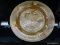 OVAL ART POTTERY PLATTER; BROWN AND CREAM IN COLOR AND MEASURES 13 IN DIA.