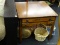 SQUARE WOODEN END TABLE; ONE OF A PAIR WITH LOT #94. LOVELY CONTEMPORARY DESIGN IS SIMPLE AND