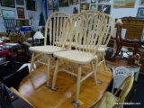 SET OF DINING CHAIRS; THIS LOT INCLUDES 4 CLASSIC UNFINISHED WINDSOR CHAIRS STAMPED 