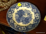 WEDGEWOOD PLATE; SMALL ENOCH WEDGEWOOD BLUE AND WHITE 