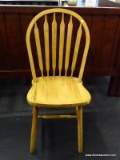 MAPLE SIDE CHAIR; MAPLE ARROW BACK SIDE CHAIR. MEASURES 17 IN X 17 IN X 39 IN