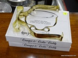 DEPT 56. COOKIE AND CRUMPET CADDIES; BOTH HAVE ORIGINAL BOXES AND MEASURE 8 IN X 8 IN. GREAT FOR
