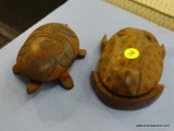 TURTLE LOT; INCLUDES 2 TOTAL PIECES. BOTH ARE LIFT LID TRINKET/STORAGE BOXES (1 IS SIGNED THOMAS).