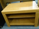 ENTERTAINMENT STAND; CHERRY FINISH WITH 1 LOWER SHELF. MEASURES 32 IN X 21 IN X 20 IN