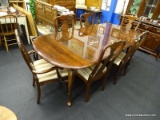 KINCAID QUEEN ANNE FORMAL DINING ROOM SET; INCLUDES LONG OVAL DROP LEAF TABLE WITH 6 CHAIRS WITH