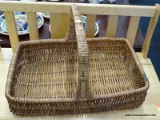 LARGE HANDLED BASKET; PERFECT FOR EASTER OR SPRING COOKOUTS AND PARTIES. MEASURES 21 IN X14.5 IN X 5