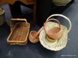 ASSORTED BASKETS LOT; JUST IN TIME FOR EASTER. THIS LOT INCLUDES 6 TOTAL PIECES SUCH AS A PAIR OF