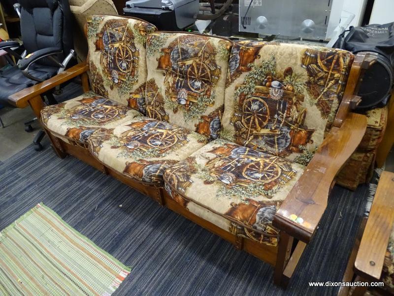 WOODEN VINTAGE SPINNING WHEEL SOFA AND DOUBLE Proxibid