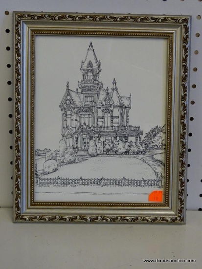 UNTITLED ARTHUR SKINNER; PEN & INK. 1968. SILVER AND GOLD WOOD FRAME. SIGNED AND DATED BY THE