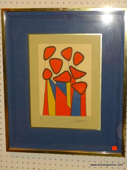 SQUASH BLOSSOMS ALEXANDER CALDER; 1898-1976. LITHOGRAPH. AMERICAN 1970?S. FRAME 21 IN X 24 IN ART