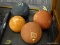 (R4) MEDICINE BALL LOT; INCLUDES 4 TOTAL MEDICINE BALLS (1 IS A 6LB, 2 ARE 8LBS, AND 1 IS A 4LB)