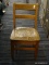 (R5) CHILDS CHAIR; SOLID OAK PLANK BOTTOM CHILDS SIDE CHAIR. MEASURES 13 IN X 13 IN X 24.5 IN