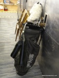 (R4) GOLF CLUBS WITH PING BAG; INCLUDES A DRIVER WITH POSSUM GOLF SOCK AND 6 WEDGES. BAG HAS FREE