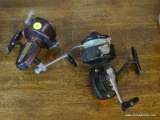 (R1) FISHING REELS LOT; TOTAL OF 2. INCLUDES GARCIA KINGFISHER GK-26 (BROWN) AND MATCH 555 (BLACK).