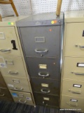 (R5) FILING CABINET; MADE BY ALL STEEL EQUIPMENT INC. GRAY METAL FINISH WITH 4 DRAWERS. MEASURES 15