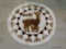 ALPACA RUG; MADE IN PERU; HAND MADE, DEPICTS ALPACA & CALF. CREAM, TAN & BROWN IN COLOR. MEASURES 39