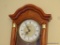 (DR) WESTMINSTER WOODEN WALL CLOCK; MOLDED BONNET SHAPED TOP WITH REEDED SIDE COLUMN DETAIL, ROUND