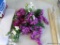 (BR4) ARTIFICIAL FLORAL LOT; PURPLE FLOWERS MADE INTO A SWAG FOR WEDDING DECOR, AS WELL AS LOOSE