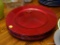 (DR) VIBRANT RED CHARGER PLATES; TOTAL OF 9 PIECES, ALL ROUND AND MADE OF PLASTIC, CAN BE USED UNDER