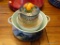 (DR) ASSORTED ITEMS LOT; INCLUDES 8 TOTAL PIECES SUCH AS LIGHT GREEN COLANDER WITH DAISY PATTERN