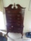 (MBR) VINTAGE CHIPPENDALE STYLE HIGHBOY; TOTAL OF 2 PIECES, A CHEST ON TOP AND COMMODE BELOW. BROKEN