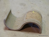 CAT SCRATCHING POST; CARPET & NATURAL FIBER S SHAPED CAT SCRATCHING POST. MADE BY WHISKER CITY.