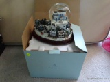 (BR4) PARTYLITE HOLIDAY SNOWGLOBE CANDLE HOLDER; IN ORIGINAL BOX, EXCELLENT CONDITION. MEASURES 10