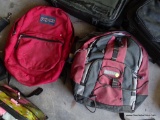 (GAR) BACKPACKS LOT; TOTAL OF 2 PIECES. BOTH ARE RED IN COLOR, ONE IS BY JANSPORT, OTHER IS BY