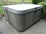 (PATIO) HAWKEYE HOT TUB/SPA WITH COVER; 5 REGULAR CHAIRS/SEATS WITH ONE LOUNGE STYLE SEAT. 41 JETS,