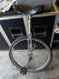 (GAR) VINTAGE UNICYCLE; MADE BY SCHWINN, ADJUSTABLE BLACK LONG SEAT, TIRE NEEDS INFLATING BUT