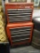 CRAFTSMAN TOOL CHEST; INCLUDES 2 TOTAL SECTIONS. THE TOP SECTION HAS 8 DRAWERS AND THE BOTTOM