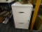 FILING CABINET; 2 DRAWER WHITE METAL FILING CABINET. MEASURES 14 IN X 18 IN X 27 IN