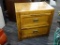 YOUNG HINKLE NIGHTSTAND; WITH BRASS PULLS ON EACH OF THE DRAWERS. IN GOOD USED CONDITION! MEASURES
