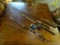 LOT OF FISHING POLES; INCLUDES 2 SHAKESPEARE TIGER POLE LOWER HALVES WITH OPEN FACE REELS, A CORK