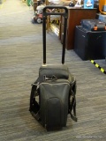 BOWLING BAG AND CONTENTS; INCLUDES 2 BALLS AND SHOES CONTAINED IN ROLLING TRAVEL BAG. BAG IS BY VIA