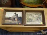 2 SMALL FRAMED PRINTS; 1 IS A CURRIER AND IVES 