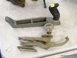 LOT OF ASSORTED TOOLS; THIS LOT CONTAINS A VISE GRIP, TWO BOLTS, AND A CRAFTSMAN MANUAL
