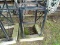 (OUT) METAL AND WOOD BARREL STAND; IS 1 OF A PAIR. GREAT FOR HOLDING A WATER BARREL, A BURNING